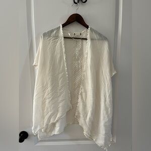 Steve Madden Cream Lace Accent Women's beach coverup